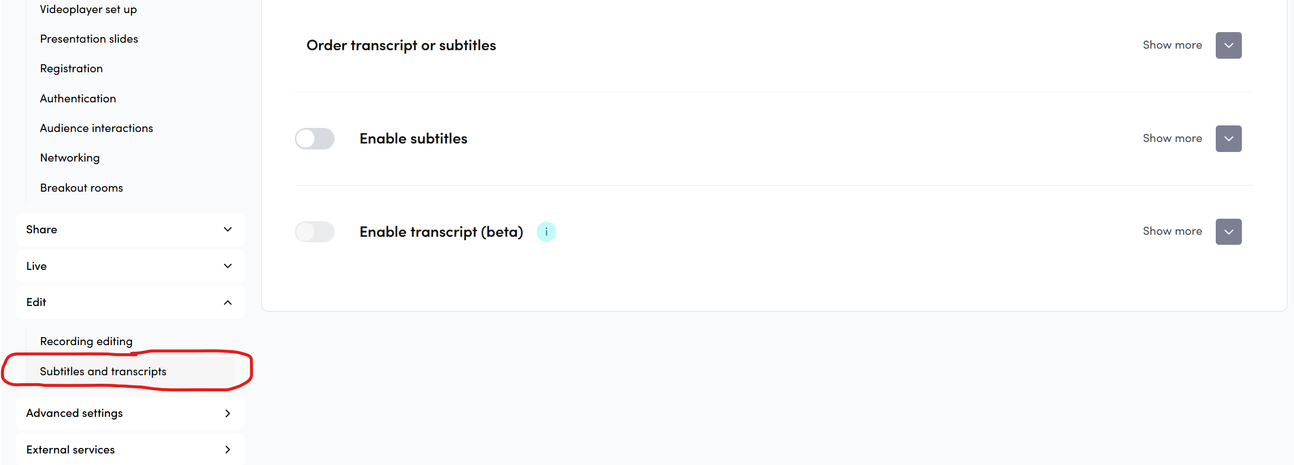 Working with transcripts | Engagestream Documentation