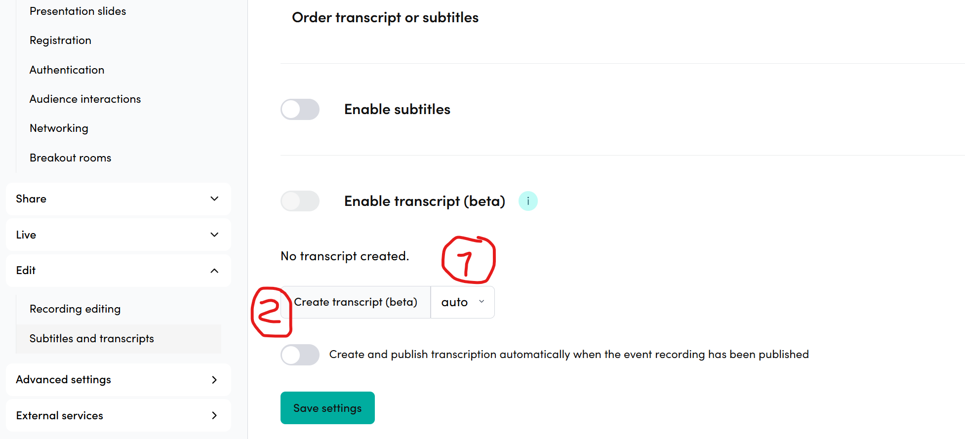 Working with transcripts | Engagestream Documentation