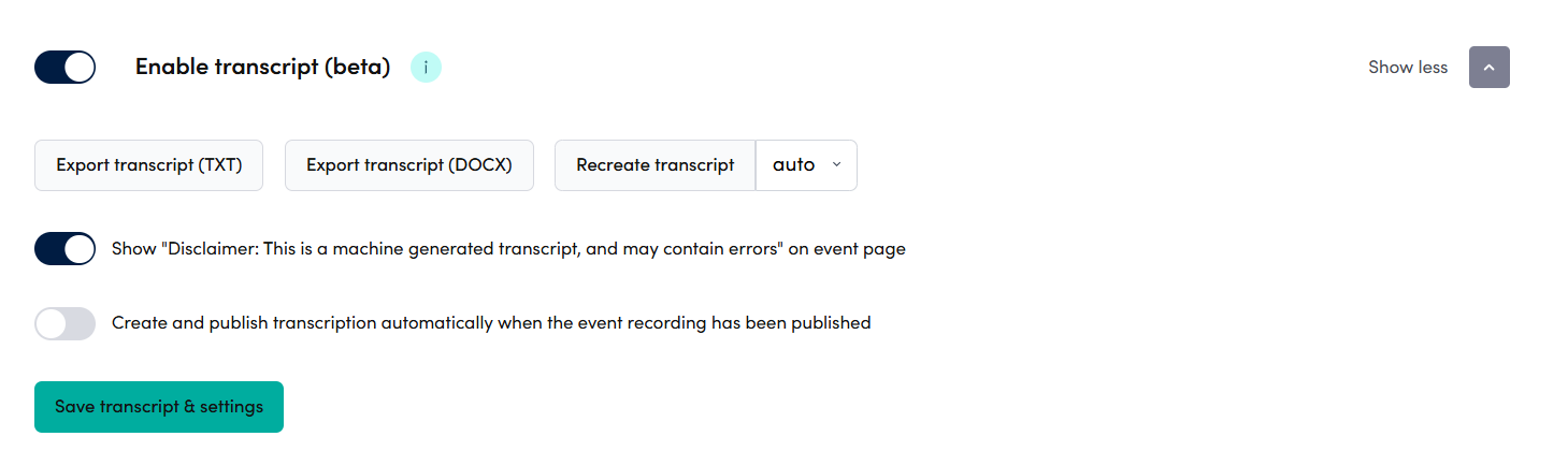 Working with transcripts | Engagestream Documentation